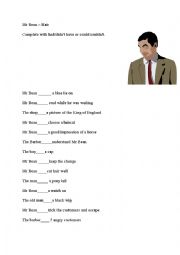 English Worksheet: Mr Bean - Hair