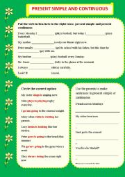 English Worksheet: PRESENT SIMPLE AND CONTINUOUS