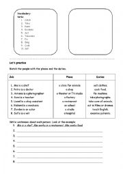 English Worksheet: Jobs