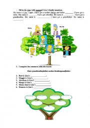 English Worksheet: Family members