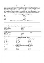 English Worksheet: Vocabulary Practice 1