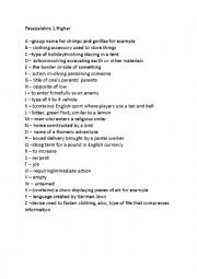 English Worksheet: Pasapalabra Intermediate Plus
