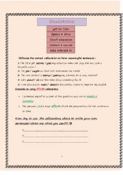 English Worksheet: collocations worksheet