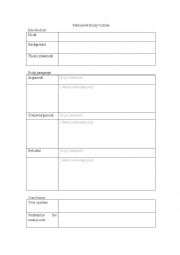 English Worksheet: persuasive essay outline