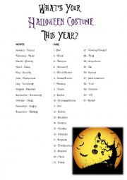 English Worksheet: Whats your Halloween Costume?