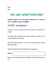 English Worksheet: We are scriptwriters!