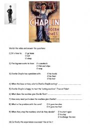 English Worksheet: Charlie Chaplin - The Eating Machine