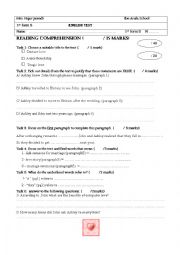 english test for 1st formsecondary education