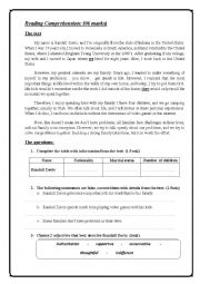 English Worksheet: END OF TERM 1 FOR 9TH  READING+LANGUAGE AND WRITING