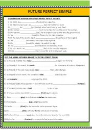 English Worksheet: FUTURE PERFECT