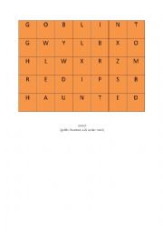 Halloween wordsearch with a hidden word