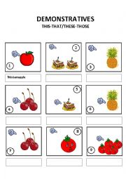 English Worksheet: Demonstratives