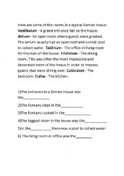 English Worksheet: Housing In Ancient Rome