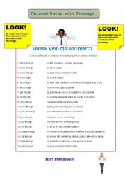 English Worksheet: Phrasal Verbs with Through