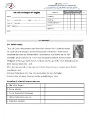 English Worksheet: Test Daily Routine