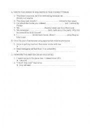 English Worksheet: language review for intermediate students