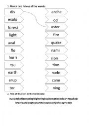 English Worksheet: Disasters