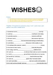 English Worksheet: Wishes (grammar and practice)