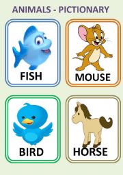 English Worksheet: ANIMALS - PICTIONARY - FLASHCARDS