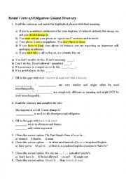 English Worksheet: Modal Verbs of Obligation