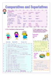 English Worksheet: comparatives