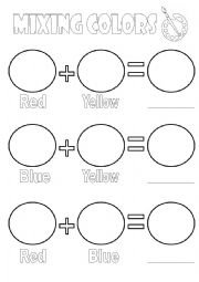 English Worksheet: Mixing colors