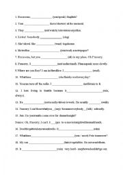 English Worksheet: Present Simple/ Present Continuous