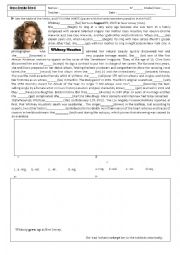 English Worksheet: Whitney Houston Biography Simple Past 