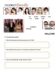 English Worksheet: Modern Family Halloween Special