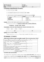 English Worksheet: 9th form mid term test n2