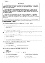 English Worksheet: Test: Reading Comprehension