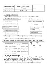 7th form mid term test 1