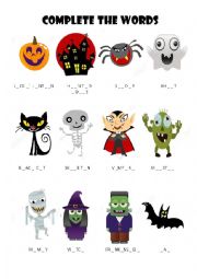 English Worksheet: Halloween Character