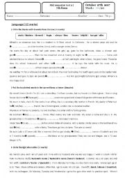 English Worksheet: mid semeter test 7th graders