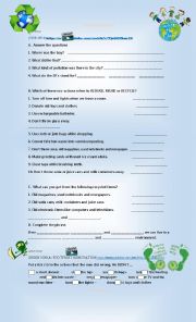 English Worksheet: Reduce, Reuse and Recycle