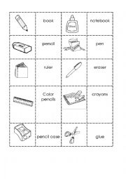 English Worksheet: School objects