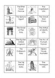 English Worksheet: Landmarks of the World