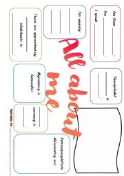 English Worksheet: All about me