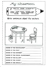 English Worksheet: my classroom