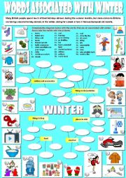 English Worksheet: Words associated with winter.