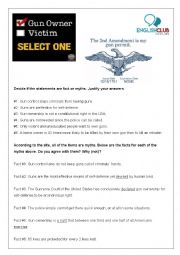 English Worksheet: Gun Control Las Vegas Shooting