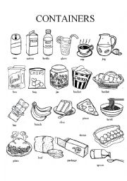 English Worksheet: Food Containers