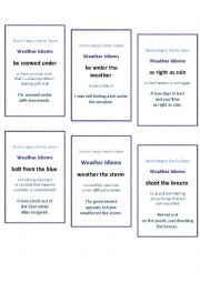 English Worksheet: Idioms Happy Family Game English Version