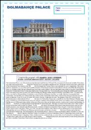 English Worksheet: DOLMABAHCE PALACE - READING 