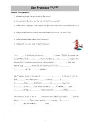 English Worksheet: Reading San Francisco