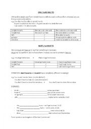 English Worksheet: can and must