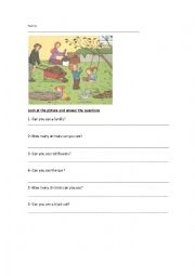 English Worksheet: can/cant
