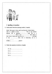 English Worksheet: SPELLING