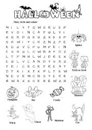 Halloween wordsearch