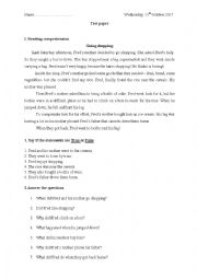 English Worksheet: test paper